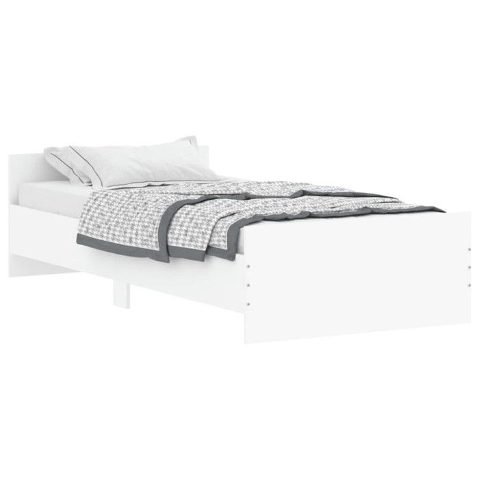 VidaXL Cadre de lit blanc 90x190 cm bois d'ingénierie 835939