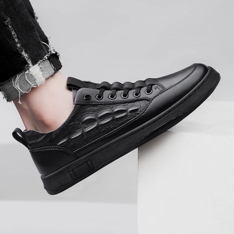 Fashion Genuine Leather Men's Board Shoes Comfortable Classic High-quality Styles Daily Business Party Office Black Adult Shoes H
