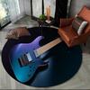Elektrische Gitarre Klassische Gitarre Runder Teppich für Wohnzimmer Schlafzimmer Kinderzimmer Dekoration, Haustierbereich Teppich Rutschfeste Bodenmatte