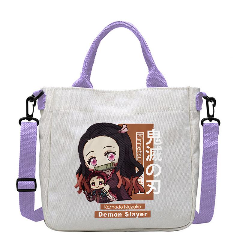 Borsa in Tela Stampata Crossbody Borsa a Mano Borsa a Spalla Fumetti Manga Giapponesi Nezuko Kamado Demon Slayer 7552