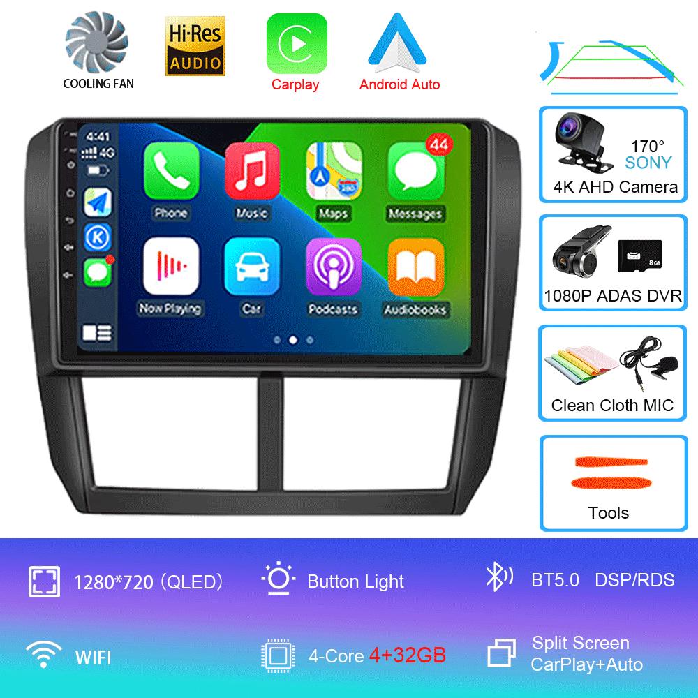 Android 14 Car Radio For Subaru Forester 3 SH 2007-2013 For Impreza GH GE 2 Din Multimedia Player 2 Din Carplay Head Unit
