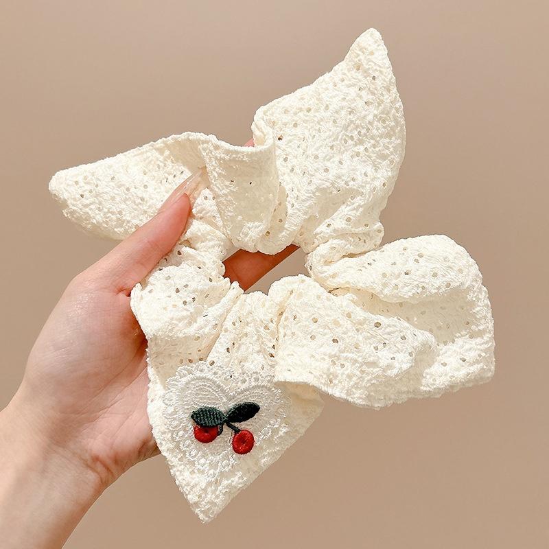 Oversized Lace Large Intestine Hair Ring Women's New High-end Sense Super Fairy Headline Elegant Low-tail Hair Rope Headwear
