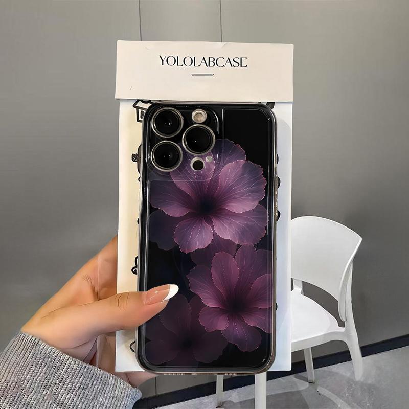 Fortschrittliche Lila Blume Handyhülle Für IPhone 17 16 15 14 13 12 11 Pro Max 16E XR X XS Max 7 8 Plus INS Einfache Weiche Hülle