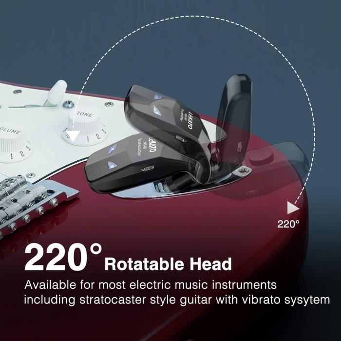 Système De Guitare Sans Fil - LEKATO - WS80 - 2,4 GHz - 8 Heures D'autonomie - Plug and Play