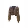 European and American popular small fragrant style V-neck imitation fox fur short coat new versatile fashion coat