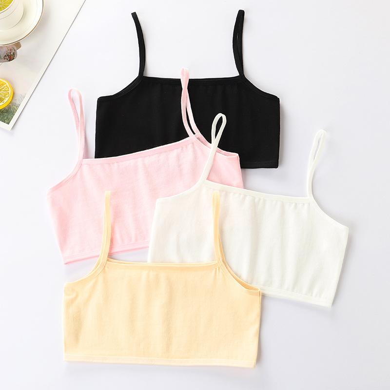 

4 Pcs/Lot Girls Training Bra Cotton Kids Underwear For Girls Comfort Soft Adolescent Girl s Brassiere One Size