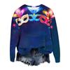 Women's Fashion Casual Long Sleeved Print Round Neck Sweater Top
