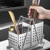 Stainless Steel Chopstick Holder Set Metal Cutlery Drainage Rack Kitchen Utensils Organizer for Cuisine Enthusiasts