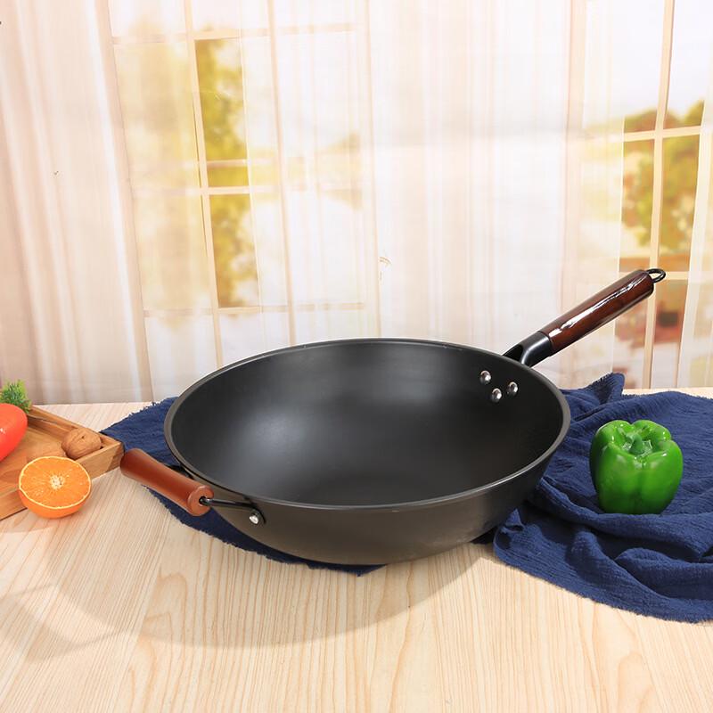 ZISIZ 34cm Cast Iron Concave Wok