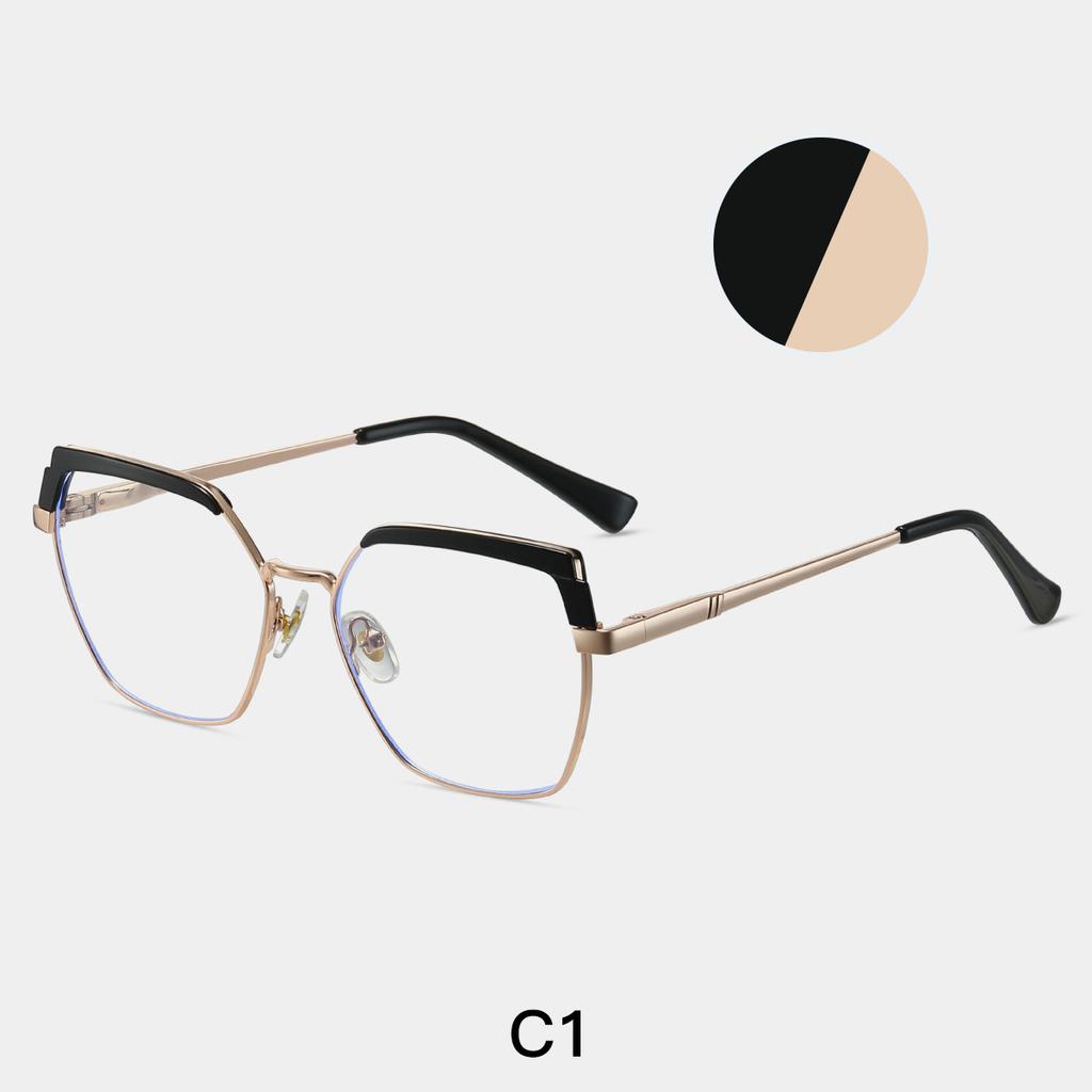 TR90 Luxury Myopia Glasses Anti Blue Light Prescription Short Sighted Eyeglasses Women Metal Frame