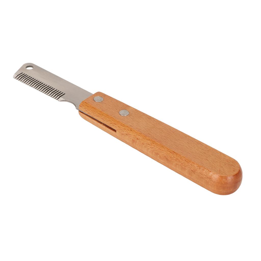 Pet Stripping Comb Multifunction Remove Floating Hair Dog Stripping Knife with Wood Handle for Cats Dogs