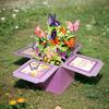 1pc, Purple Butterfly Flower Greeting Card, 3D Three-Dimensional Flower Box, Pop-up Birthday Flower Box, Warm Birthday Compound