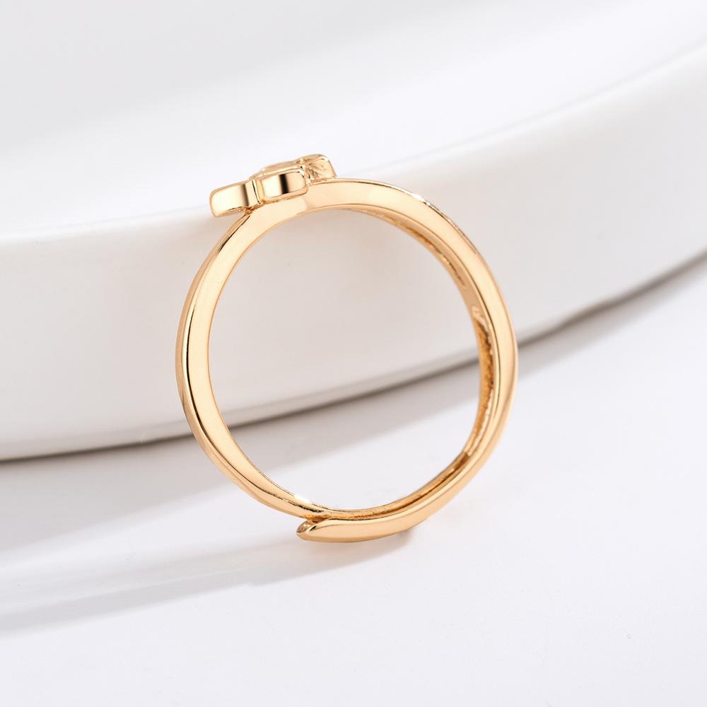 Plated 18k Seiko Flash Diamond Butterfly Ring Simple Ins Cold Wind Ring