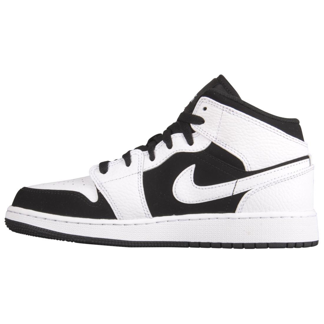 (GS) Air Jordan 1 Retro Mid  White Black  Kids  554725-113 EU 40