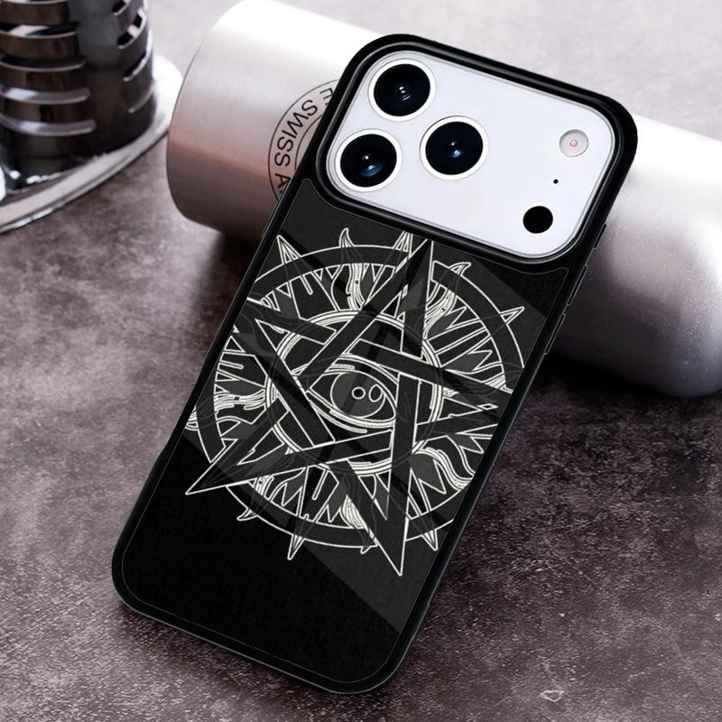 Distressed-Pentagram-Eye Phone Case For iPhone 17 16 15 14 13 12 11 Pro Max Plus 17Air Soft Silicone Cover