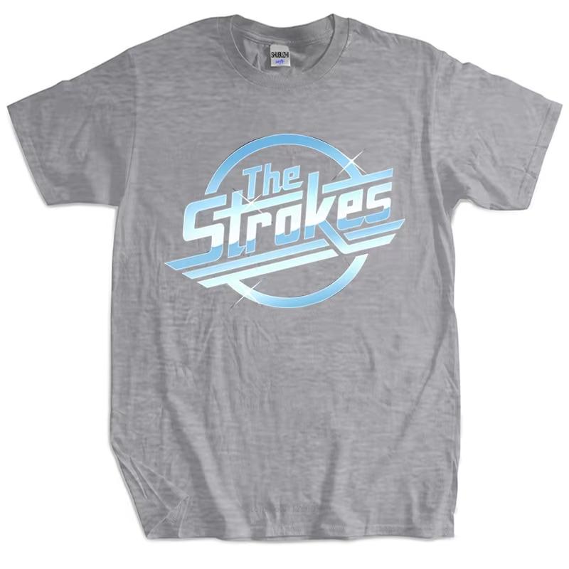 2026 Hip Hop Streetwear Cotton T Shirt Summer Tops The Strokes T Shirt Men Indie Rock Band T-shirt Bigger Size T-shirt