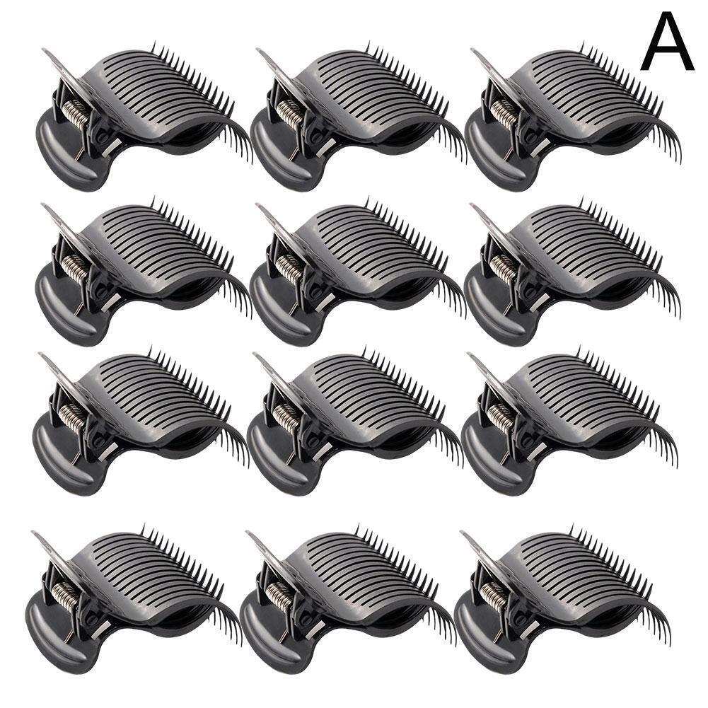 

Заколки для волос для роликов, 12 шт., зажимы для горячих роликов, парикмахерская; Зажимы для бигуди Claw U4A2 12pcs чёрный