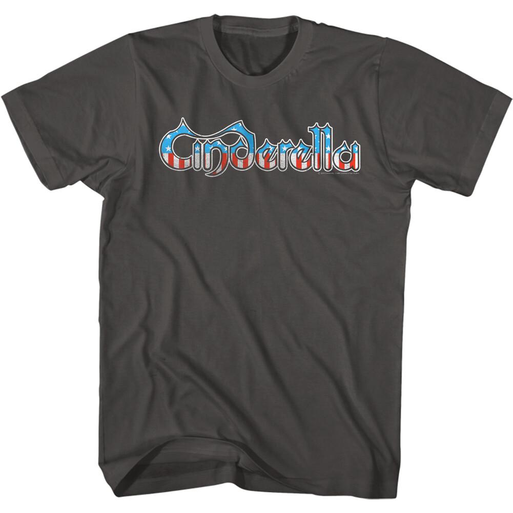 Cinderella Red White Blue American Flag Adult T Shirt Metal Music Merch S