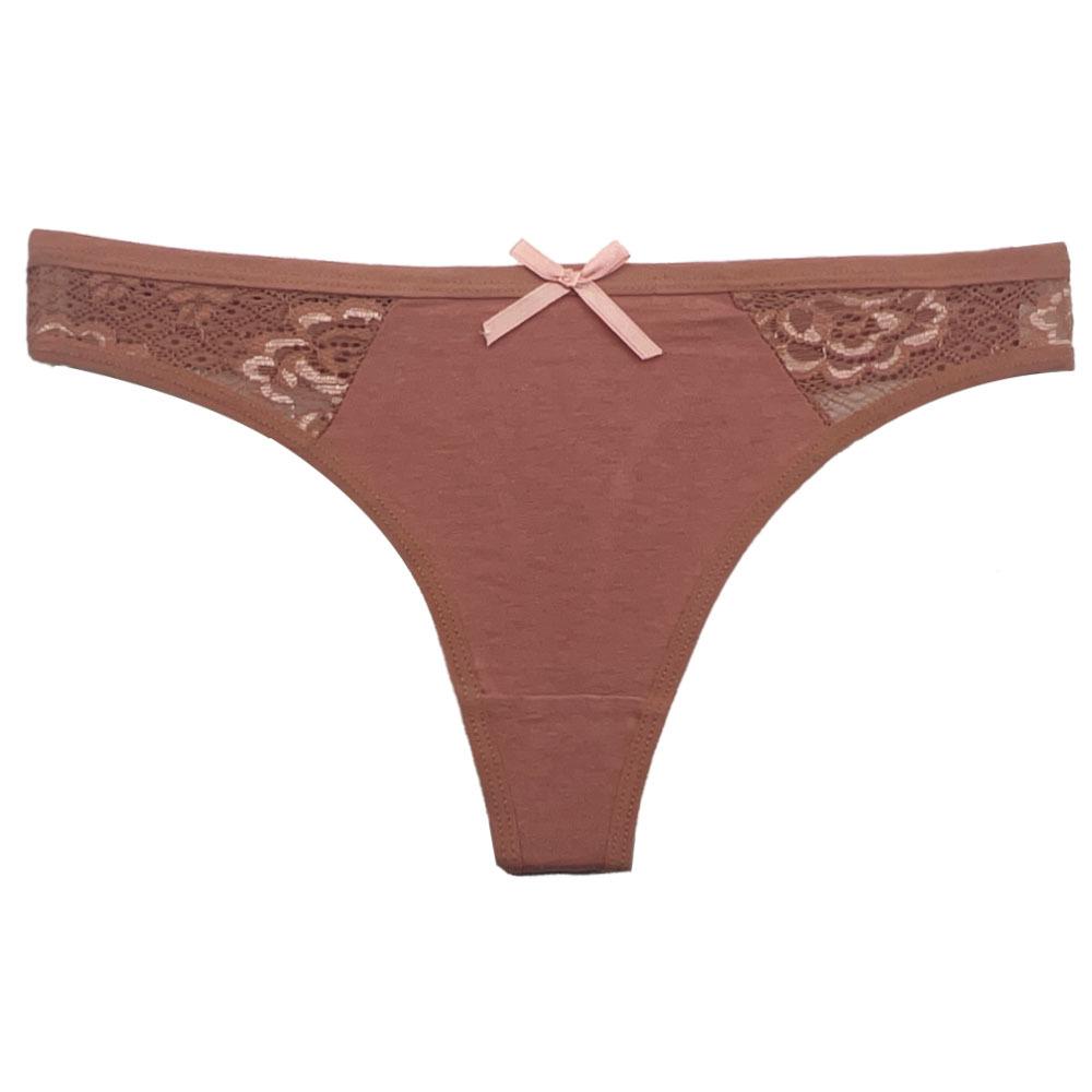 Lace Trim Cotton Women's Thong G-String - Sexy and Comfortable