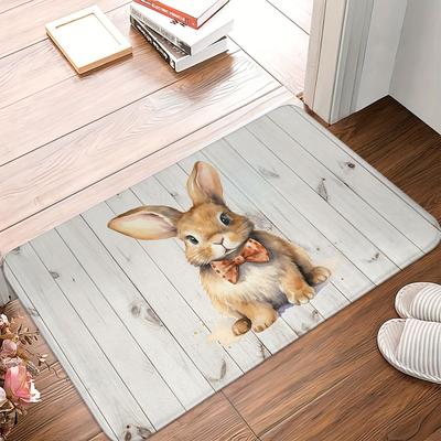 1Pcs Anti Fatigue Kitchen Rugs, Rabbit Print Waterproof Non-Slip Thick Cushioned Kitchen Mat Heavy Duty Comfort Standing Mat for Kitchen