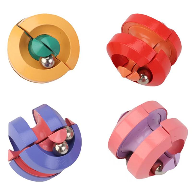 2PCS Rotating Orbit Ball Fidget Spinner Infinity Puzzle Cube Novelty Anxiety Stress Relieve Toys Gifts for Teenager Boys Girls