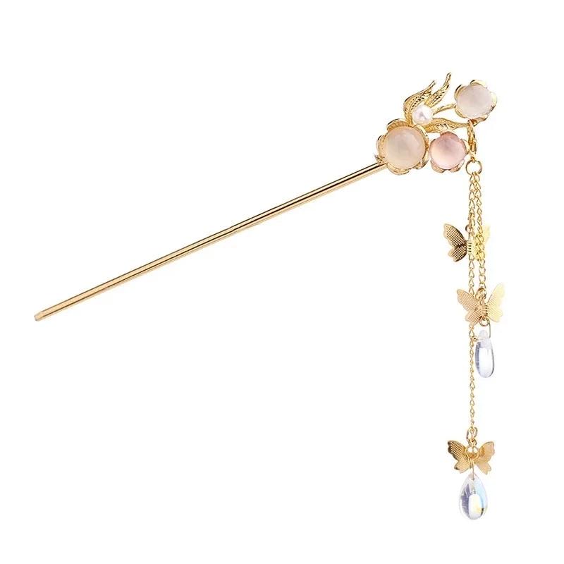 Fashion Tassel Hair Claw Cat Claws Plate Hairpin Bridal Headdress Hair Sticks Jewelry Ornaments Ancient Style Hair Chopsticks