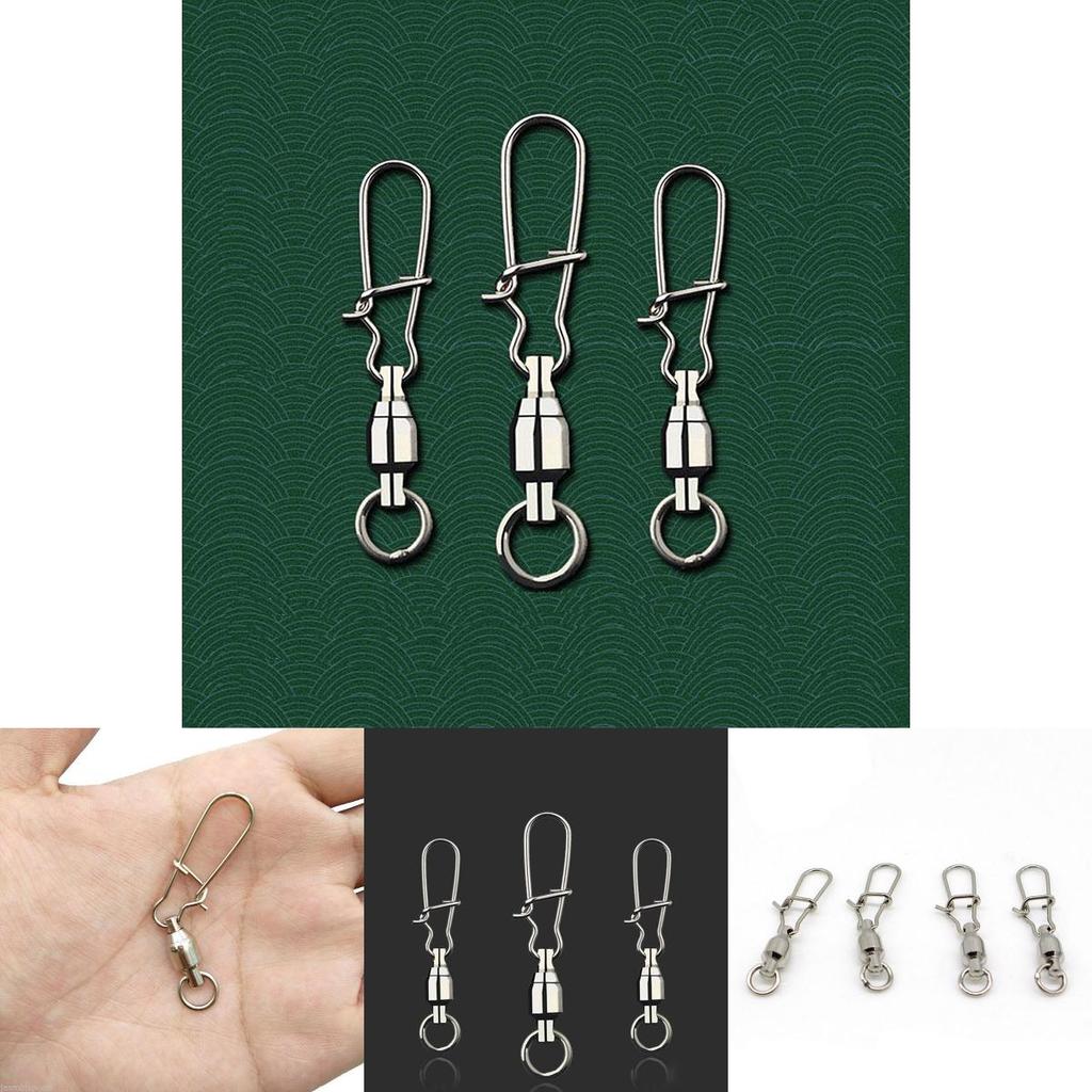 Premium Stainless Steel Ball Bearing Fishing Swivel With Secure Lock Snap Set
