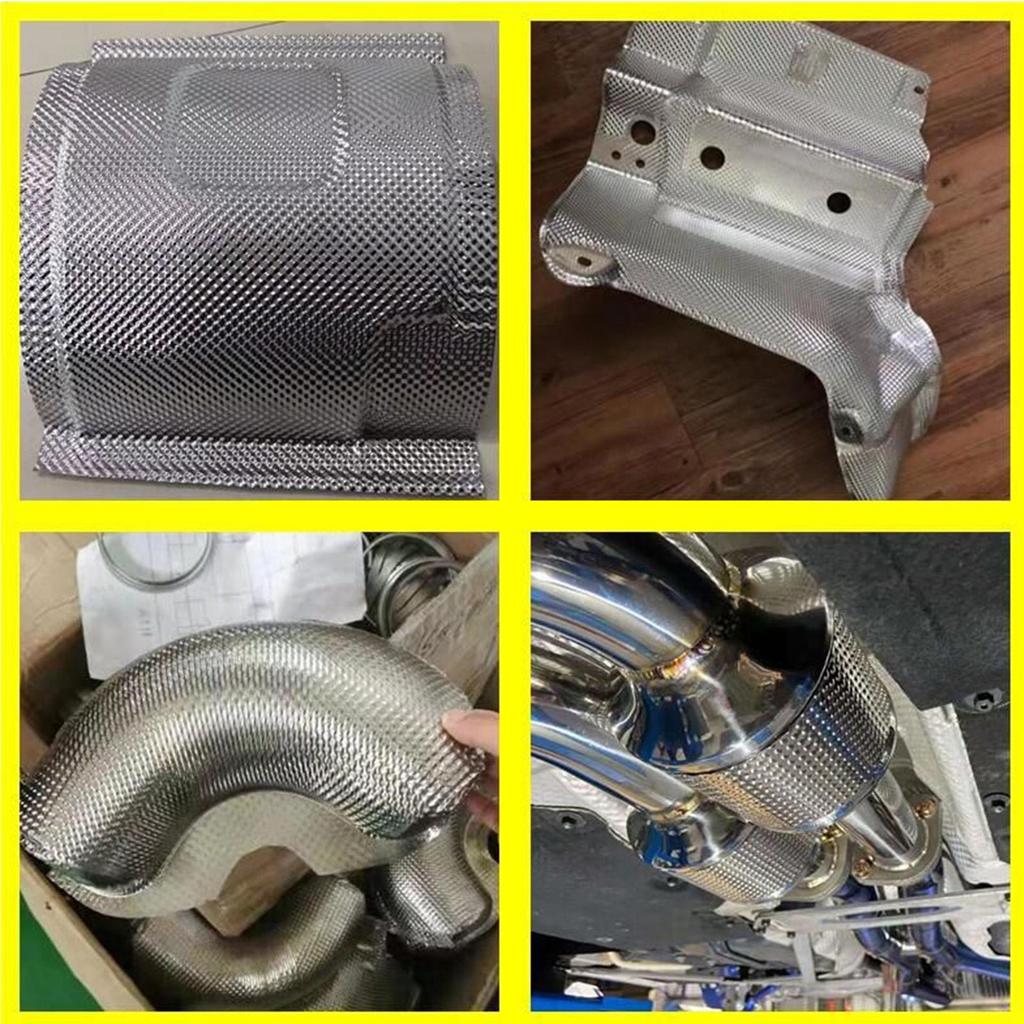 Exhaust Shield Auto Aluminum Material Wrap Insulation Car Exhaust Pipes Sheet Engine Insulation Lightweight Protection Wrap