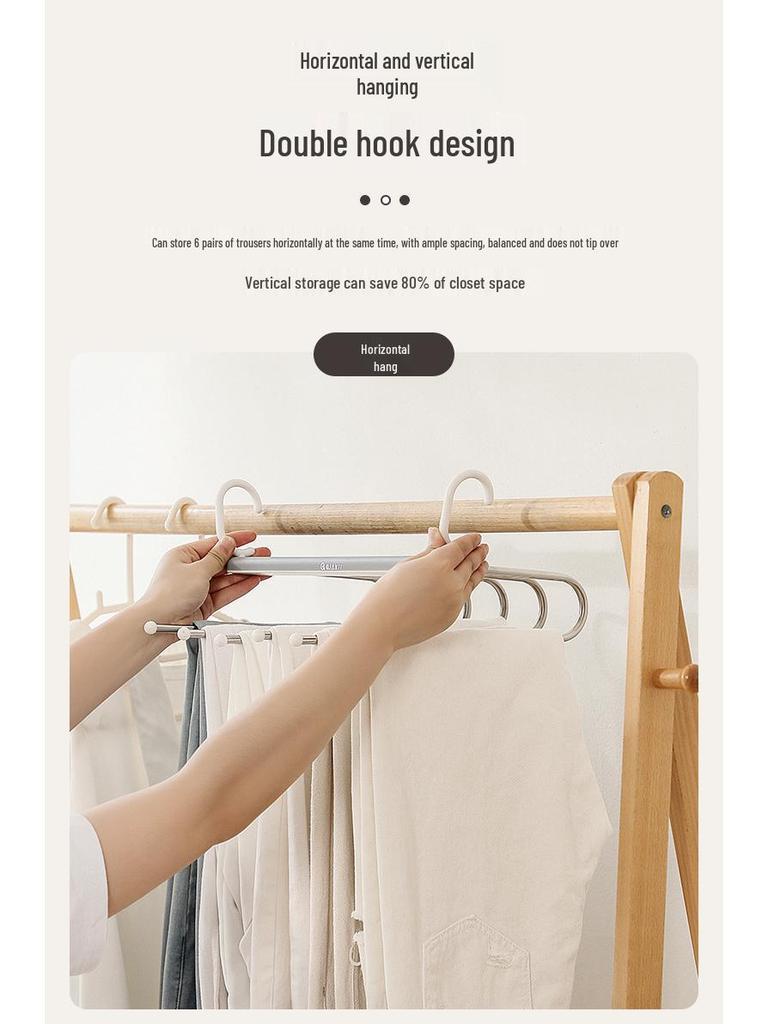 Goose-Shaped Stainless Steel Retractable Pants Hanger – Foldable Multifunctional Clothes & Storage Clip