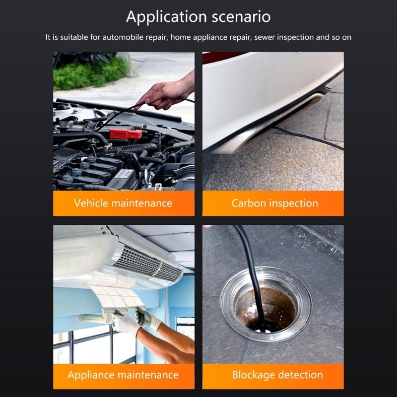 Industrial Endoscope Waterproof 8mm Borescope with 4.3inch IPS Screen Scope Camera Inspection Camera USB C Rechargeable