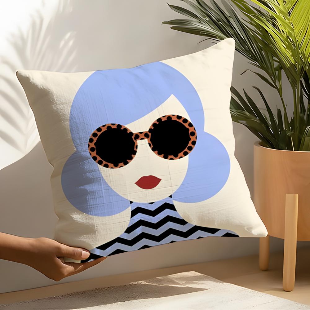 Linen Cushion Covers For Decorative Sofa Home Pillows Case Car Chair Pillows Cases Quirky Wonderful fun fashion patterns