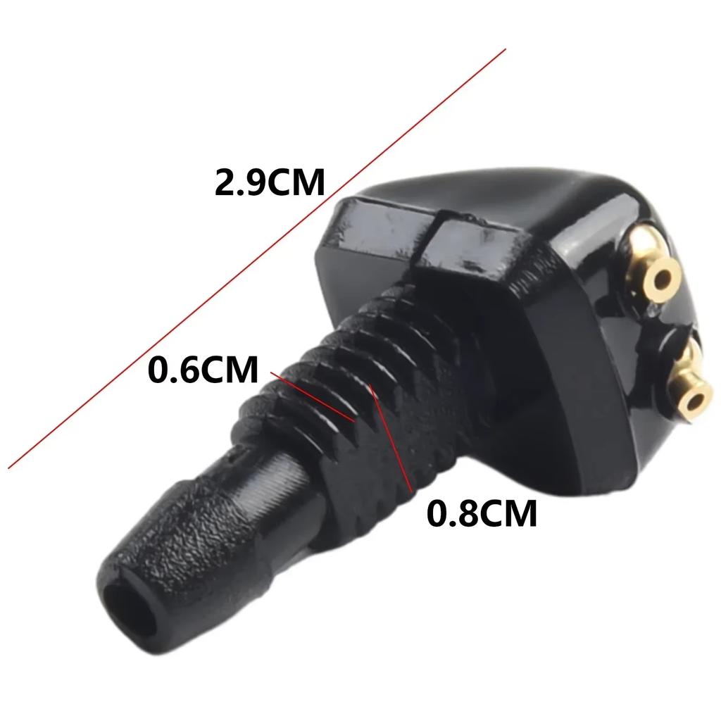 2Pcs Car Windshield Wiper Washer Spray Nozzle Fits Most Car Models Car Dual Holes Windshield Washer Nozzle Water Spray