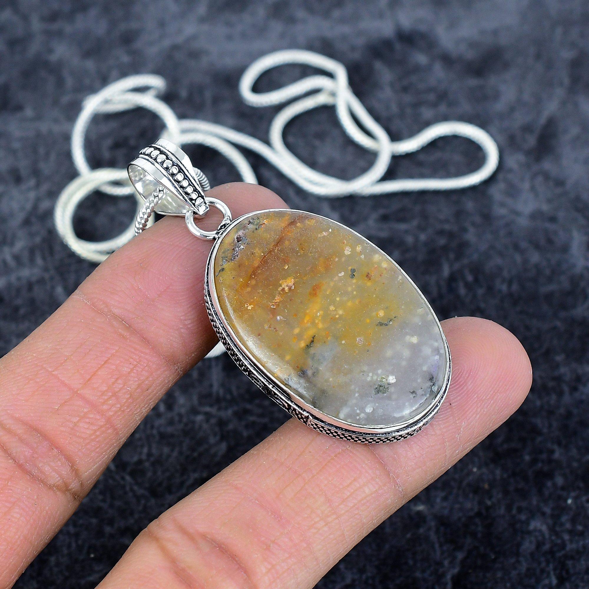 

Lodolite Quartz Gemstone Handmade 925 Sterling Silver Jewelry Pendant 2.17 M-2890