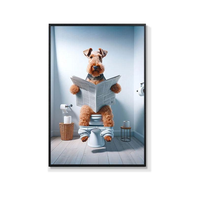 Retro Creative Animal Bathroom Canvas Painting Lion Cat Bar Toilet Bathroom Decoration Painting for Modern Living Room Asian Style Home Decor