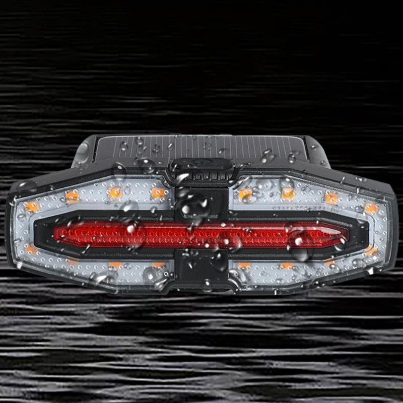 Solarladung 4 Beleuchtungsmodi Sicherheitswarnung Rücklicht LED Fahrräder Rückleuchte Wasserdichtes Rücklicht Fahrräder Rücklicht