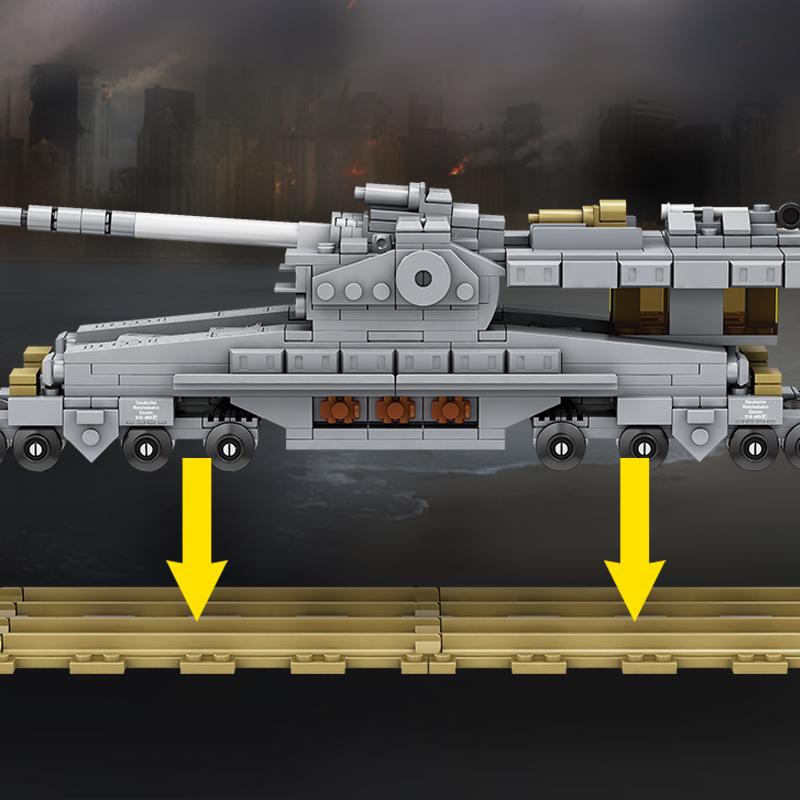 Non-Toxic New Ww2 Railway Gun Building Blocks Military Cannon Moc Bricks Model Army Weapon Tank Children Toys Adult Kid Children Christmas Gift