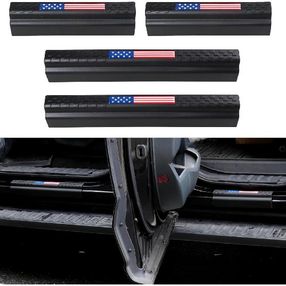 Door Sill Protector Compatible with 2021 2022 2023 2024 2025 Ford F150 Interior Accessories Door Sill Scuff Plate Kick Plates Welcome Pedal Cover