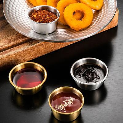 304 Stainless Steel Small Seasoning Dish Kitchen Sauce Cup Ketchup Dipping Bowl Appetizer Plates Sushi Vinegar Soy Saucer Dish