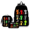Rhythm Box Game Merchandise Schooltas Sprunki Cartoon Rugzak Lunchtas Etui Drie Delig Set
