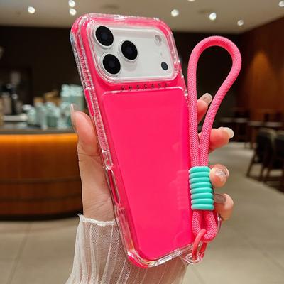iPhone 17 Air 16 15 14 Plus 13 12 11 Pro Max için Lüks Şeker Rengi Darbeye Dayanıklı Kılıf Hibrit Tampon Zırhlı Kılıf Boyun Askılı
