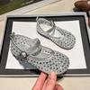 Children's Summer Sandals New Soft Bottom Kids Sandals for Girls Fashion Sequin Causal Beach Shoes Non-slip Breathable Mesh