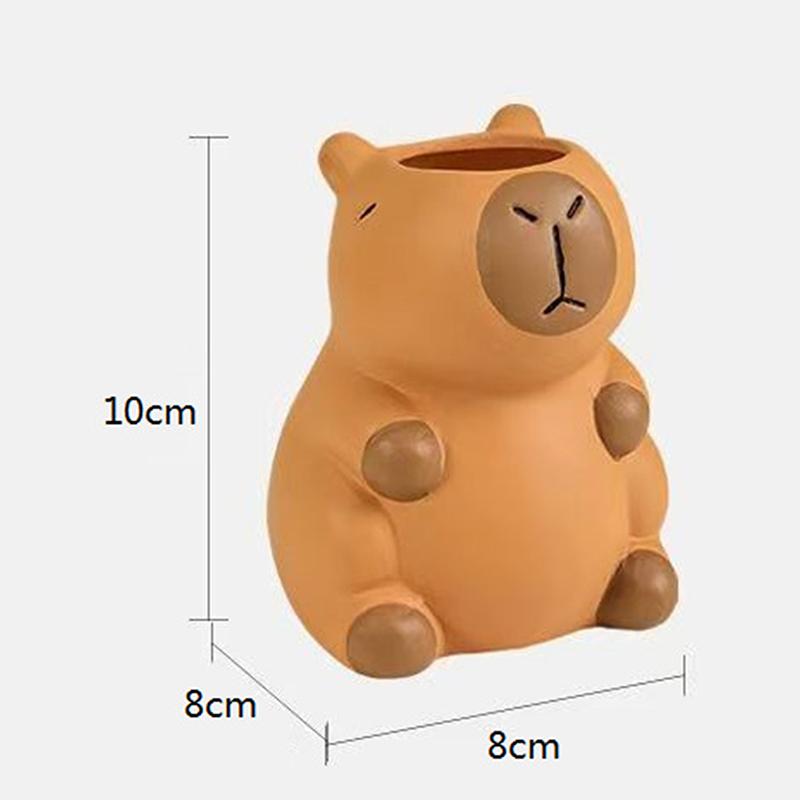 Cute Capybara Pen Holder Makeup Brush Organizer Perfect For Office Desk Decor And Creative Storage Solution Pen Holder For