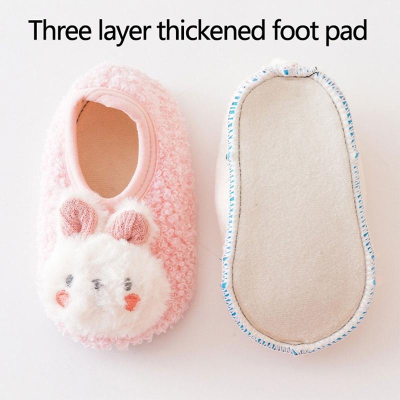 1 Pair Baby Anti Skid Walking Shoes Indoor Toddlers Shoes Non-slip Warm Floor Socks Prewalker for Autumn and Winter