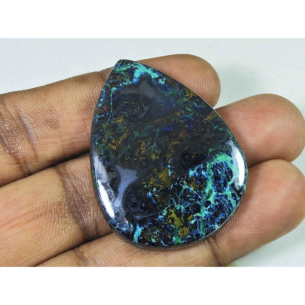 31X44X5MM Natural Shattuckite Pear Cabochon Gemstone for Jewelry 104Cts SK-4463