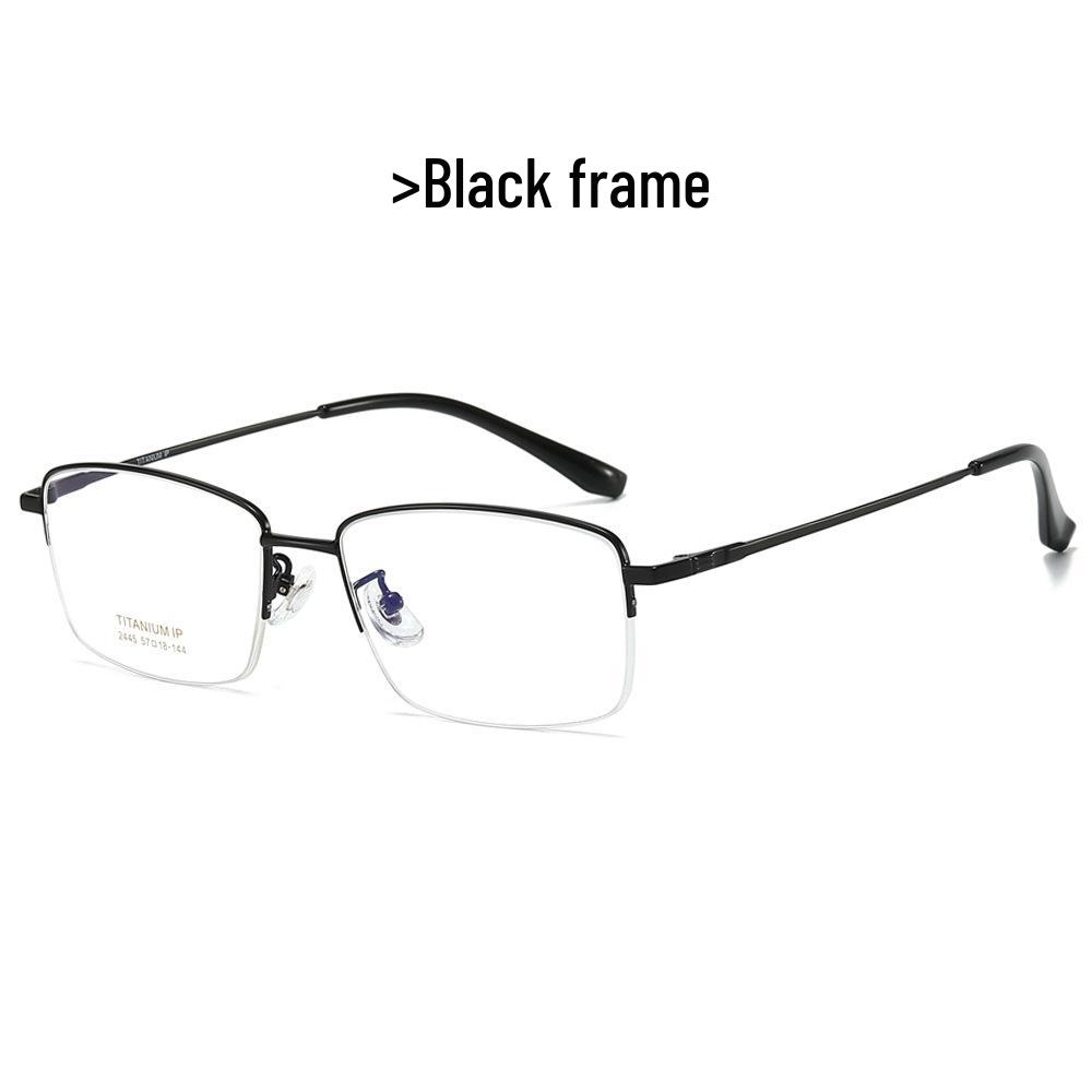 2024 Ultra-light Fashionable Square Semi-rim Titanium Blue Light Blocking Myopia Glasses