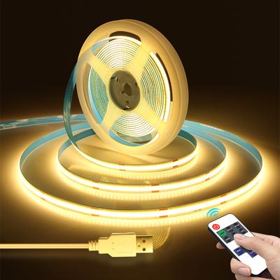 USB LED Strip Light with Dimmer Switch RF Control Room Backlight Decoration Wall Under Cabinet Lighting COB LED Home Decor