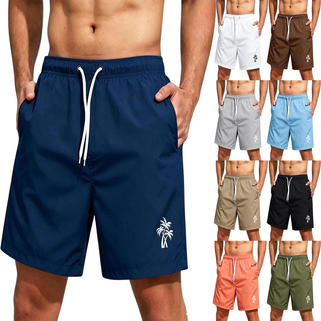 Men's Quick-Dry Hawaiian Print Beach Shorts for Summer Vacation