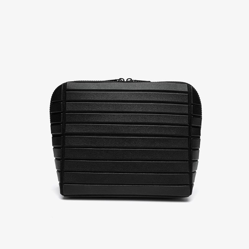 

1pcs Striped PVC Storage Bag Large Capacity Outdoor Travel Toiletries Organizer Pouch Portable Travel Cosmetic Bag make up bag чёрный
