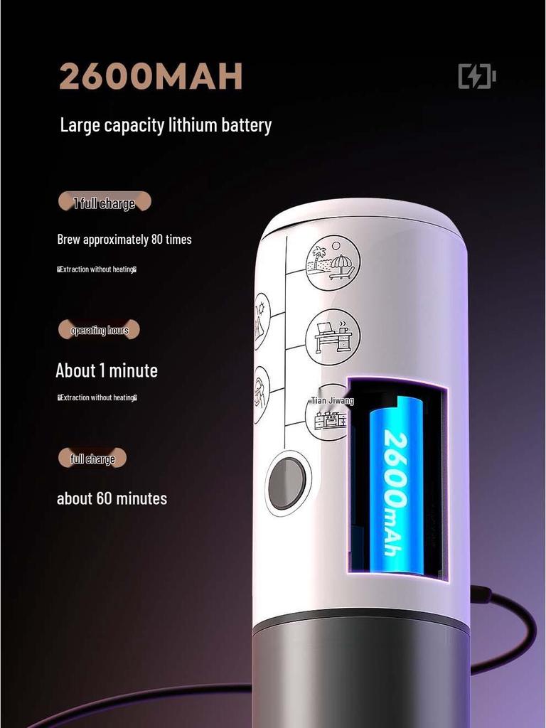 Portable One-Key Wireless Espresso Capsule Coffee Machine for Travel