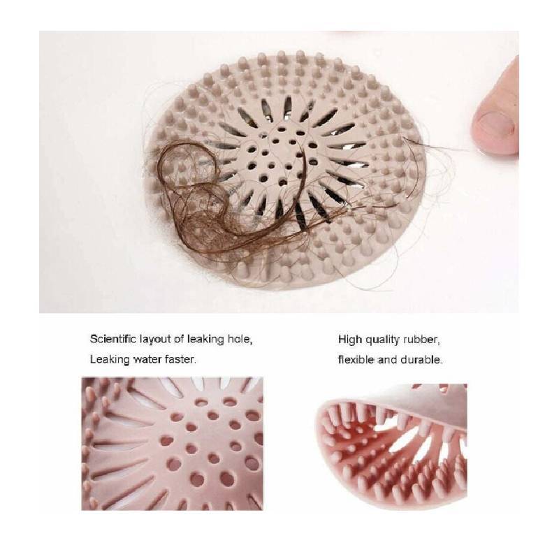 Silicone Drain Cover With Hair Filter For Bathroom Kitchen Preventing Clogs Nonslip Mat